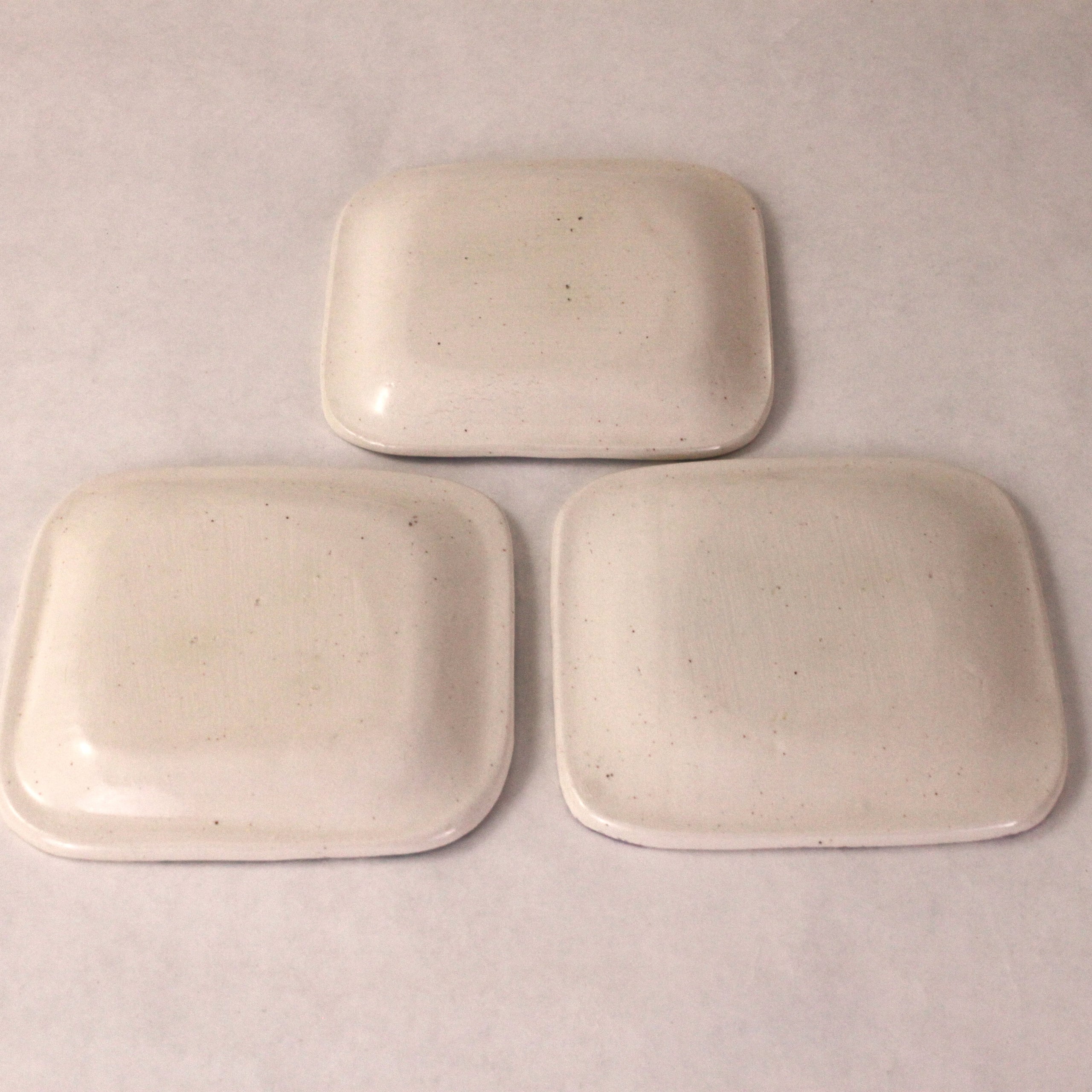 Small Square Dish Set of 3 Goldfish Orchid and Wisteria